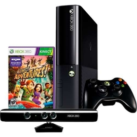 Console Xbox 360 4GB + Kinect Sensor + Game Kinect Adventures + Controle sem fio