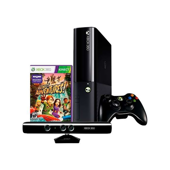 Console Xbox 360 4GB + Kinect Sensor + Game Kinect Adventures + Controle sem fio